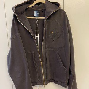 Kith Men's M Full Zip Cargo Hoodie (Espresso/Grey)